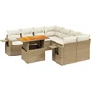 Image de vidaXL - 9-delige - Loungeset - met - kussens - poly - rattan - beige