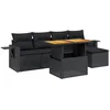 Image de vidaXL - 6-delige - Loungeset - met - kussens - poly - rattan - zwart