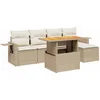 Image de vidaXL - 6-delige - Loungeset - met - kussens - poly - rattan - beige