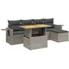 Image de vidaXL - 6-delige - Loungeset - met - kussens - poly - rattan - grijs