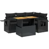Image de vidaXL - 5-delige - Loungeset - met - kussens - poly - rattan - zwart