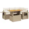 Image de vidaXL - 5-delige - Loungeset - met - kussens - poly - rattan - beige