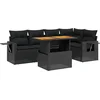 Image de vidaXL - 6-delige - Loungeset - met - kussens - poly - rattan - zwart