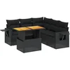 Image de vidaXL - 6-delige - Loungeset - met - kussens - poly - rattan - zwart