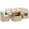 Image de vidaXL - 6-delige - Loungeset - met - kussens - poly - rattan - beige