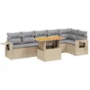 Image de vidaXL - 7-delige - Loungeset - met - kussens - poly - rattan - beige