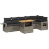 Image de vidaXL - 7-delige - Loungeset - met - kussens - poly - rattan - grijs