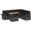 Image de vidaXL - 7-delige - Loungeset - met - kussens - poly - rattan - zwart