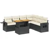 Image de vidaXL - 7-delige - Loungeset - met - kussens - poly - rattan - zwart