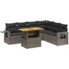 Image de vidaXL - 7-delige - Loungeset - met - kussens - poly - rattan - grijs