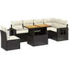 Image de vidaXL - 7-delige - Loungeset - met - kussens - poly - rattan - zwart