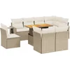 Image de vidaXL - 9-delige - Loungeset - met - kussens - poly - rattan - beige