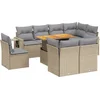 Image de vidaXL - 9-delige - Loungeset - met - kussens - poly - rattan - beige