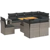 Image de vidaXL - 9-delige - Loungeset - met - kussens - poly - rattan - grijs