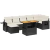 Image de vidaXL - 8-delige - Loungeset - met - kussens - poly - rattan - zwart
