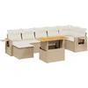 Image de vidaXL - 8-delige - Loungeset - met - kussens - poly - rattan - beige