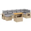 Image de vidaXL - 8-delige - Loungeset - met - kussens - poly - rattan - beige