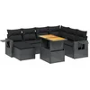 Image de vidaXL - 8-delige - Loungeset - met - kussens - poly - rattan - zwart