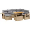 Image de vidaXL - 8-delige - Loungeset - met - kussens - poly - rattan - beige