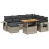 Image de vidaXL - 8-delige - Loungeset - met - kussens - poly - rattan - grijs