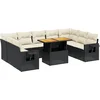 Image de vidaXL - 10-delige - Loungeset - met - kussens - poly - rattan - zwart