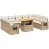 Image de vidaXL - 10-delige - Loungeset - met - kussens - poly - rattan - beige