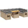 Image de vidaXL - 10-delige - Loungeset - met - kussens - poly - rattan - beige