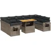 Image de vidaXL - 10-delige - Loungeset - met - kussens - poly - rattan - grijs