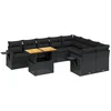 Image de vidaXL - 10-delige - Loungeset - met - kussens - poly - rattan - zwart