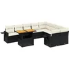 Image de vidaXL - 10-delige - Loungeset - met - kussens - poly - rattan - zwart