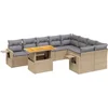 Image de vidaXL - 10-delige - Loungeset - met - kussens - poly - rattan - beige