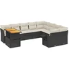 Image de vidaXL - 10-delige - Loungeset - met - kussens - poly - rattan - zwart