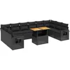 Image de vidaXL - 11-delige - Loungeset - met - kussens - poly - rattan - zwart