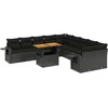 Image de vidaXL - 11-delige - Loungeset - met - kussens - poly - rattan - zwart