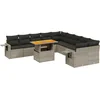 Image de vidaXL - 11-delige - Loungeset - met - kussens - poly - rattan - grijs
