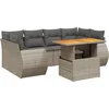 Image de vidaXL - 7-delige - Loungeset - met - kussens - poly - rattan - grijs