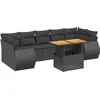 Image de vidaXL - 8-delige - Loungeset - met - kussens - poly - rattan - zwart