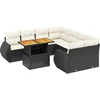 Image de vidaXL - 9-delige - Loungeset - met - kussens - poly - rattan - zwart