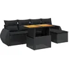 Image de vidaXL - 6-delige - Loungeset - met - kussens - poly - rattan - zwart