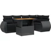 Image de vidaXL - 6-delige - Loungeset - met - kussens - poly - rattan - zwart