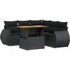 Image de vidaXL - 6-delige - Loungeset - met - kussens - poly - rattan - zwart
