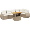 Image de vidaXL - 7-delige - Loungeset - met - kussens - poly - rattan - beige