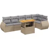 Image de vidaXL - 7-delige - Loungeset - met - kussens - poly - rattan - beige