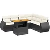 Image de vidaXL - 7-delige - Loungeset - met - kussens - poly - rattan - zwart