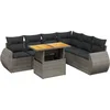 Image de vidaXL - 7-delige - Loungeset - met - kussens - poly - rattan - grijs