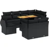Image de vidaXL - 9-delige - Loungeset - met - kussens - poly - rattan - zwart