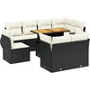 Image de vidaXL - 9-delige - Loungeset - met - kussens - poly - rattan - zwart