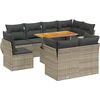 Image de vidaXL - 9-delige - Loungeset - met - kussens - poly - rattan - grijs
