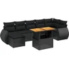Image de vidaXL - 8-delige - Loungeset - met - kussens - poly - rattan - zwart