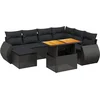Image de vidaXL - 8-delige - Loungeset - met - kussens - poly - rattan - zwart